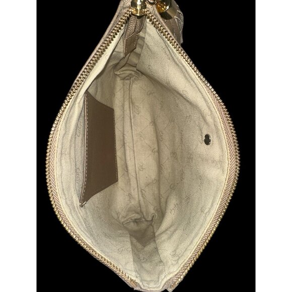 GiGi New York Hailey Crossbody Bag Taupe Python Embossed Leather Tassel Clutch - Picture 8 of 9